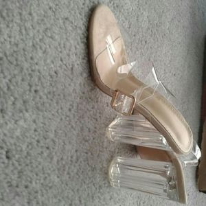 Clear wedge heels
